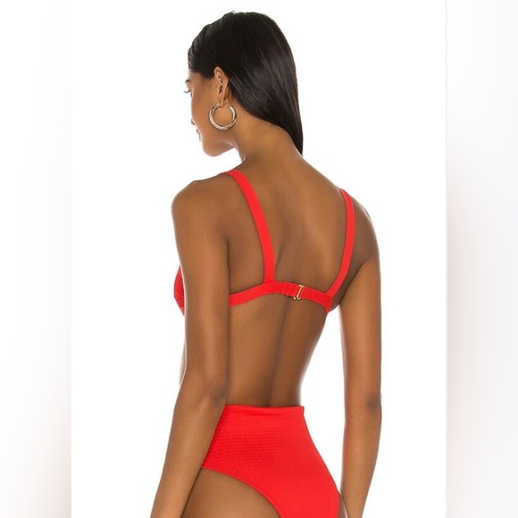 NWOT👙VITAMIN A Swim Cheryl EcoTex Bikini Top in Cherry Red, Size Large (10) - Picture 6 of 14
